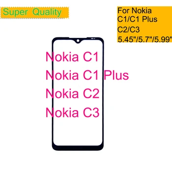 10 kom./lot Za uređaj Nokia C1 Plus Zaslon Osjetljiv na dodir Prednji Stakleni panel LCD Vanjski Zaslon Objektiv Za Nokia C2 C3 Prednje Staklo