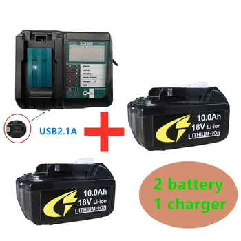 100% Najnoviji Update baterija baterija baterija baterija baterija BL1860 18 10000 mah Li-Ion za Makita 18 Baterija BL1840 BL1850 + DC18RF Punjač