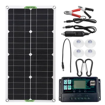 100 W Solarni Panel Kit 12 v/24 v Solarna Baterija 30A/60A/100A Kontroler Dual USB Solarni Panel za Auto RV Brod Punjenje Baterije Mobilnog Telefona