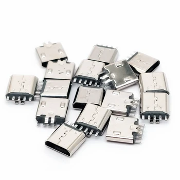 10PCS Micro USB Stecker B tip Weibliche Jack Clip PCB 0,8 + Löten DIY Lade Schwanz Buchse