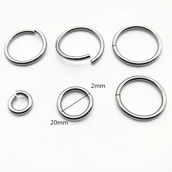 10шт od nehrđajućeg čelika split prsten je velika usta vanjski krug krug linija 2,0 mm promjer joker ogrlica veliki krug krug
