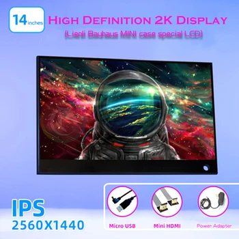 14-inčni IPS zaslon s proširenim ekrana dinamički MINI-kućište LIAN LI O11, 2K HDMI USB PC Zaslon s podrškom za vertikalne zaslona
