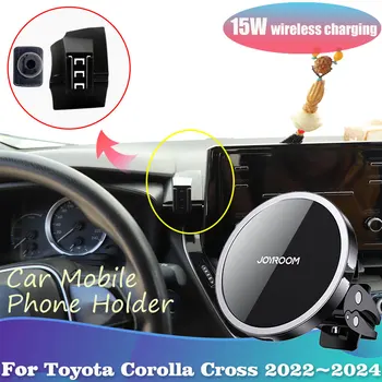 15 W Auto Držač Telefona za Toyota Corolla Cross XG10 2022 2023 2024 GPS Magnetna Podrška za Bežični Brzo Punjenje Naljepnica Pribor