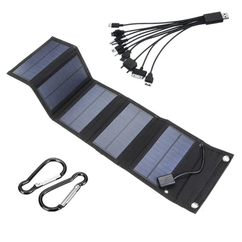 15 W Sklopivi Solarni Panel USB Solarni paneli Vanjski Prijenosni Solarni Mobilni Telefon i Punjač od 1 do 10 Kabel za Punjenje Telefona