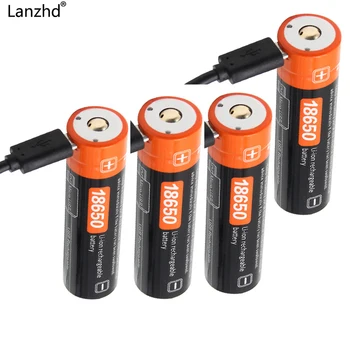 18650 punjiva Litij-ionska baterija 3,7 U USB-Punjive baterije 18650 2600 mah Stvarna Visoki kapacitet Micro USB DC-Punjenje Intelektualno ćelija