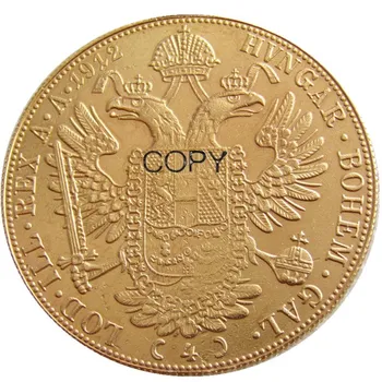 (1900-1915) Austrija Različite datume Habsburg 4 Дуката - Franjo Josip I Promjer 40 mm Prave Zlatne kovanice KOPIJA