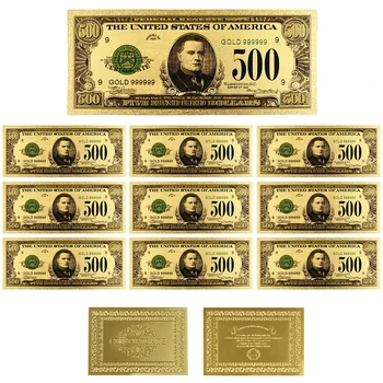 1918 godine Šarene Novčanice DOLARA 500 Dolarske Novčanice Pozlaćeni Lažni Novac Prekrasan Dekor i Kolekcionarskih Novčanice