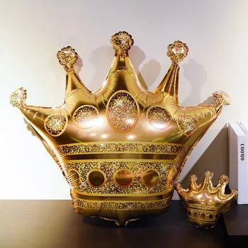1pc Veliki 39-inčni Zlatna Kruna, Folija Baloni Princ Princeza Dječji Tuš 1. Rođendan Balon Dekoracije Odrasli Globusa