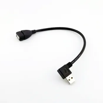1x USB 2.0 Tip A Muški NA USB 2.0 A Ženski Produžni Adapter je Pretvarač Kabel Kabel 25 cm Lijevi/Desni kut