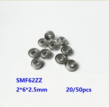 20 kom./50 kom. SMF62ZZ Mini Prirubnicom Ležajevi kuglični Ležajevi od nehrđajućeg čelika 2x6x2,5 mm Minijaturni Groove kuglični ležaj 2*6*2.5 mm