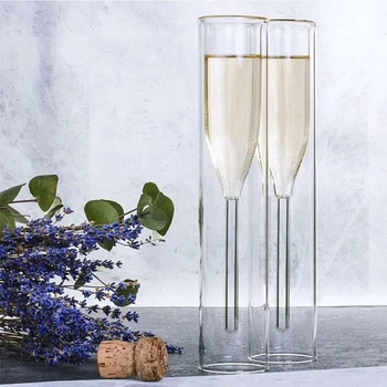 2022 Novi Dvoslojni Čaše Flautu Za Čašu Šampanjca Balon Pjenušac Tulipani Кокт