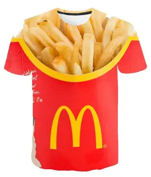 2022 popularni proizvodi muška t-shirt y2kclots, s uzorkom hamburger u Mcdonald ' s fries, funky majica sa 3D ispis
