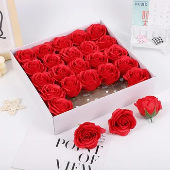 25 kom. Crvena Ruža Lažni Cvijeće za Vjenčanje Nakit Cvijet Sapun Ruža Umjetno Cvijeće na Valentinovo, Majčin Dan, Uređenje Kuće