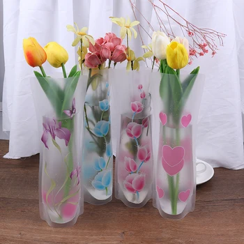 27x12 cm Početna Svježinu PVC Sklopivi Plastični Prozirni Vaza za Cvijeće Жардиньерка Cvjetnih Aranžmana Vaza