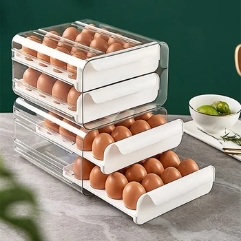 32 Grid Kutija Za Skladištenje Jaja Hladnjak Za Pohranu Svježa Jaja Prozirni Spremnik Tip Kutija Za Jaja Kontejner Kuhinja Držač Za Jaja Organizator Torbica