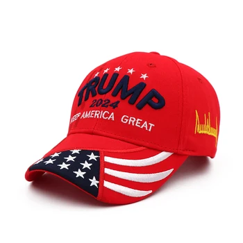 3D Šešir s Vezom Donald Trump 2024 Kapu, SAD Bejzbol Crvene Kape S Keep America Great Snapback Predsjedničke Šešir