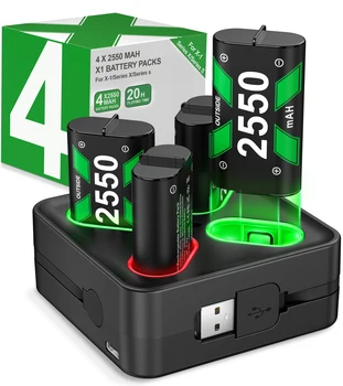 4x2550 mah Punjiva baterija za kontroler za Xbox One baterija baterija baterija baterija baterija za Xbox serije X|S, Xbox One X/Xbox One S/Xbox One Elite
