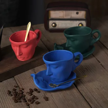 5-boje bubalo kreativno kava šalica i tanjurić set keramičkih model površine demitasse posuđe za bar mocca skup