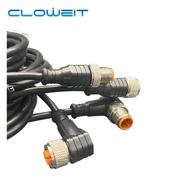5pcs M12 3 4 5 8 kontakata PVC 5 m Podešavanje led Vodootporna senzor kabelski priključak Tipa A utičnica utikač Cloweit