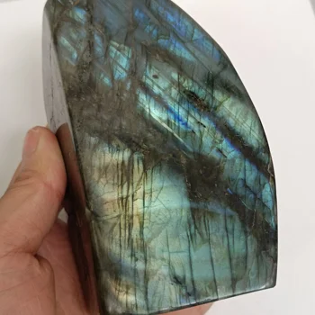 700-800 g 1 kom. Prirodni Kristal Kvarca Polirani Dragulj Veliki Лабрадорит Kamen sa Plavim ili Žutim Bljeskalicom