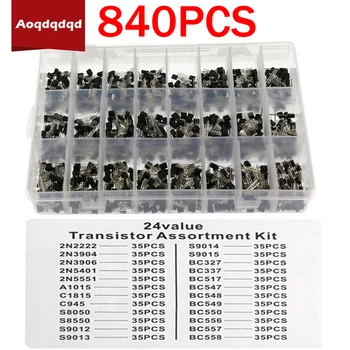 840 kom 24 Vrijednosti TO-92 NPN PNP Tranzistor E-Komplet BC327 BC337 BC517 BC547 BC548 BC550 2N2222 Bipolarni Tranzistor Agregat