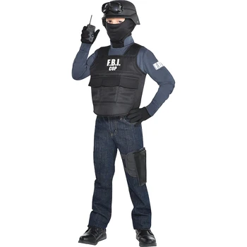 Agent FBI-Policijska Oblik Pancir Prsluk i Kacigu Odijelo Maske Odijelo Od 3 do 9 godina dječji policajac odijelo