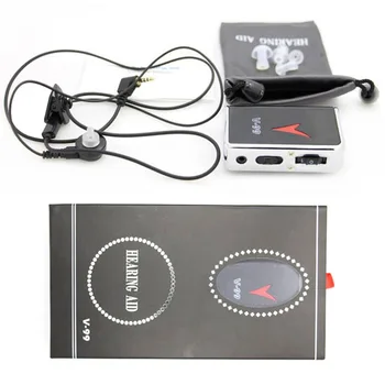 AKSONOM V-99 Digitalni, Žični Slušni Aparat, Pojačalo Zvuka Glasa, Podesivi Regulator Glasnoće Zvuka, Briga Za Zdravlje Gluhe Uši, Kopča za Remen