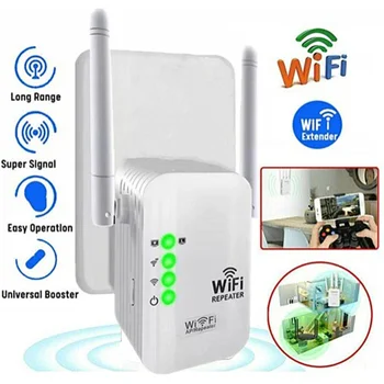 Alat za Wi-Fi Pojačalo Wi-Fi, Repeater Wi-Fi Pokrivenost do 2640 kvadratnih Metara, Mid-band Wi-Fi Pojačalo signala bežične mreže za dom