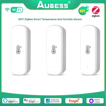 Aubess Tuya WIFI, ZigBee Inteligentni senzor temperature i vlažnosti Kontroler гигрометра u zatvorenom prostoru Radi Alexa Google Home Alica