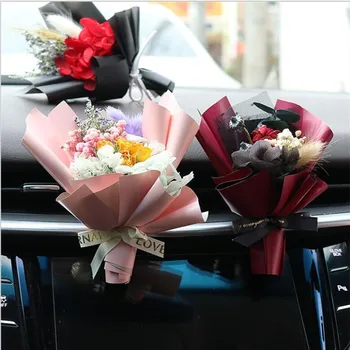 Automobil ručne izrade, sušeni cvetni parfem kreativni automobil za dovod zraka buket ukras auto klima ukras miris isječak ženski