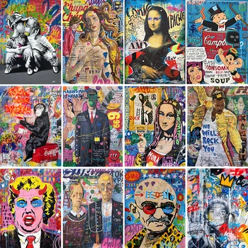Banksy Grafiti Ulične Umjetnosti Platnu Slike Slijedite Svoj san Plakati i Grafike Zidno Slikarstvo za Dnevni boravak Zidni Dekor Cuadros