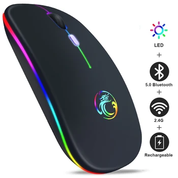 Bežični Miš RGB Bluetooth Miš Bežični Računalni Miš Igrač Tiha USB Mause Ergonomski Miš Punjive Za PC Laptop