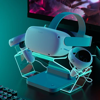 Brzo Punjenje priključne stanice Za Kontrolere slušalice Oculus Quest 2 VR Držač Punjača Postaja s RGB pozadinskim Osvjetljenjem Za Pribor Meta Quest 2