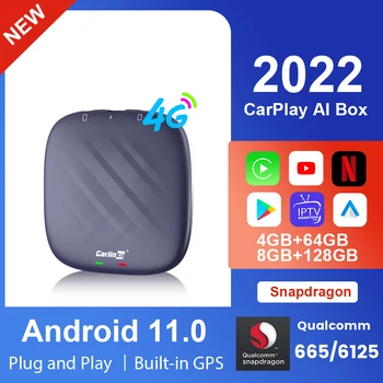 CarlinKit 4 CarPlay Ai Box Android 11 Plus, Netflix, YouTube, Android Automatski Bežični Adapter QCM665 8-Jezgreni TV-boks Za OEM Car Play