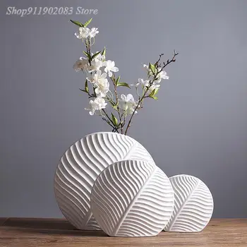 Creative stakleno Keramička vaza u skandinavskom stilu S Lišćem, moderne Ukrase Za Dom, dnevni boravak, Cvjetnih aranžmana, Vaza za cvijeće, smještaj za ukras