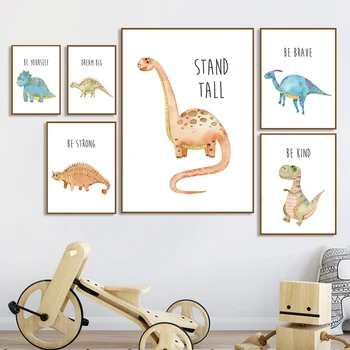 Crtani Film Razne Vrste Dinosaura Zidove Dječje Knjige O Umjetnosti Platnu Slike Poster Fotografije Novi Dar Za Dijete Dječja Soba Kućni Dekor
