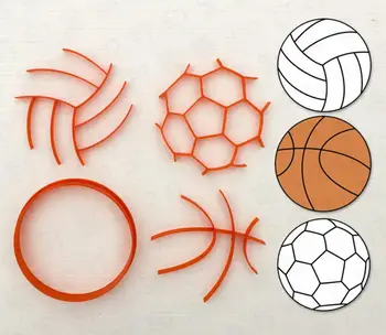 Cutter cutter košarkaške lopte nogometa sportove pisača шаржа 3D tortu помадки напечатанного 3D marku keksa