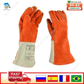Debele kožne zavarivanje rukavice od prirodnog bičevati, duge i debele toplinski zaštitne rukavice za obuku zavarivača protiv ugriza životinja