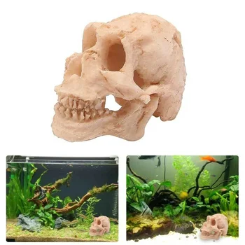 Dekoracija Akvarija Za Akvarijske Ribe Lubanju Skulptura Od Smole Kip Kostur Model Uređenja Akvarija Voda Trava Krajolik Dekor