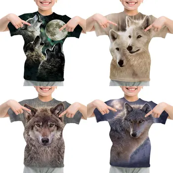 Dječja majica s 3D slikom 2021, Ljetna majica sa po cijeloj površini životinja i Vuka, Majica Okruglog izreza i Kratkih Rukava Za dječake i djevojčice, Funky Dječje Majica, Majice