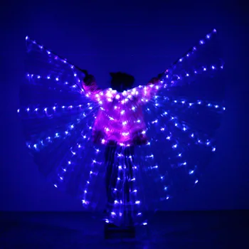 Dječji LED Isis Krilima Trbušni Ples Krilo 360 Stupnjeva Egipatski Scenskih Rekvizita Krila Dječji DJ Led Krila Bez Palicama Torba