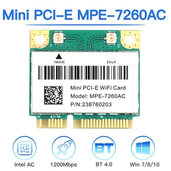 Dual-band 1200 Mb/s Intel 7260 7260HMW Mini PCI-E Wifi Kartica 5G/2,4 Ghz Wireless Bluetooth adapter 4,0 MPE-7260AC Wlan Mrežna kartica