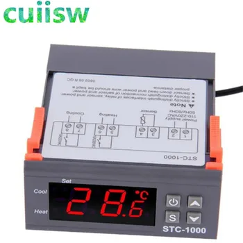 Dva Relejna Izlaza LED Digitalni Regulator Temperature Termostat za Inkubator STC-1000 220 10A s Grijačem i Hladnjakom