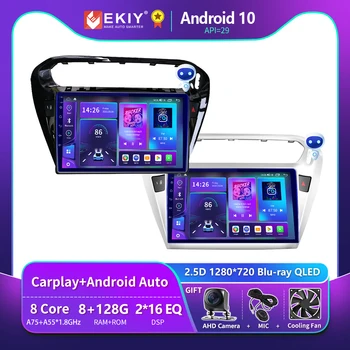 EKIY T900 Uređaj 2 Din Android Za Peugeot 301 Citroen Elysee 2014-2018 Mediji Blu-ray QLED GPS Navigacija Stereo Carplay