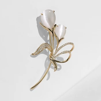 Elegantan Cvijet Tulipana Broševi Broš Buket Igle Za Хиджаба Ženska Broš Vjenčanje Pribor Poklon