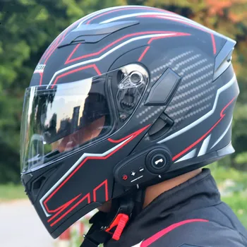 Električni motocikl Bluetooth-kaciga S dvostrukim objektivom, Vanjski kaciga, Полнолицевой kaciga, Moto kaciga Sadrži Bluetooth slušalice