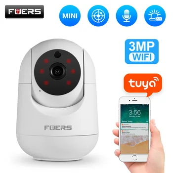 Fuers 3MP IP Kamera Tuya Pametna Kuća Unutarnji Wi Fi Bežična Kamera za Nadzor Automatsko Praćenje video Nadzora Dječji Monitor Za Kućne Ljubimce