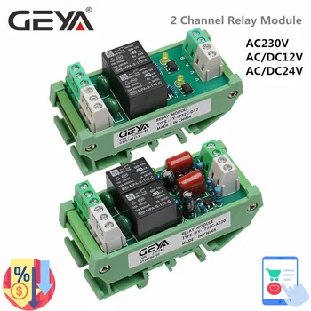 GEYA 2-Kanalni Relejni Modul AC/DC 12V 24V AC230V Elektromagnetskog Releja Opće namjene AC220v Relejni Modul 5VDC