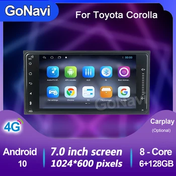 GoNavi 2 Din Android 10 Univerzalni Auto Media Player CarPlay 2 Din Stereo Za Toyota Corolla 4G WiFi GPS Navigacija