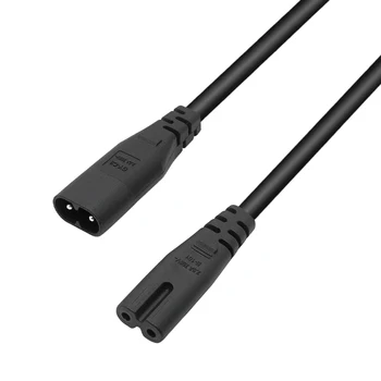 IEC 60320 Nožica prema izlazu C8 C7 Produžni kabel od muškaraca i Žena Glavni priključni kabel 0,3 m Bijele boje